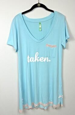 Honeydew Baby Blue Nightgown Knee Length Cap Sleeve Lace Trim Medium TAKEN